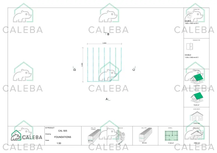Casetta da giardino KARIN 12 m², piano fondazione