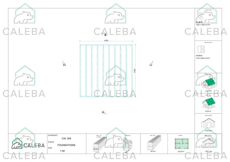 Casetta da giardino MARTA 25 m², piano fondazione