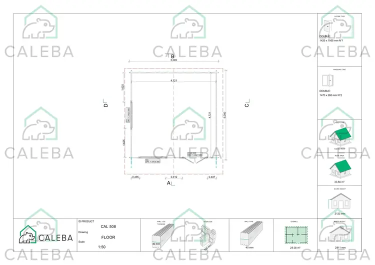 Casetta da giardino MARTA 25 m², planimetria