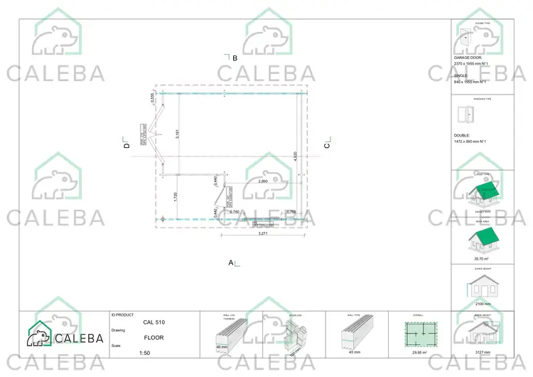 Garage in legno 30 m², planimetria