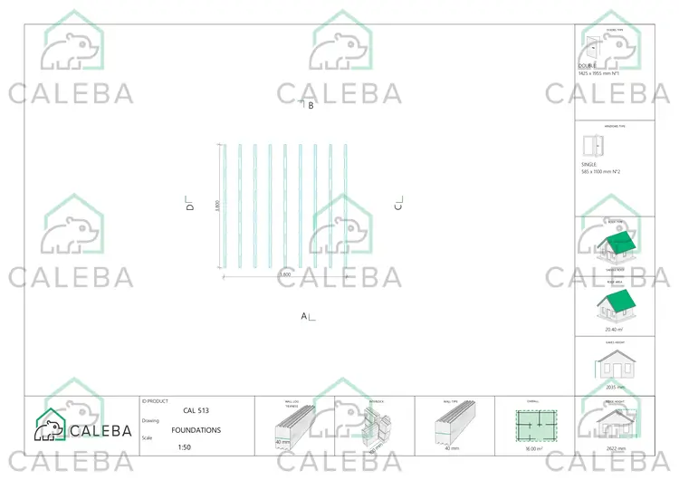 Casetta da giardino BENEDETTA 16 m², piano fondazione