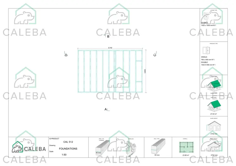 Casetta da giardino MELISSA 24 m², piano fondazione