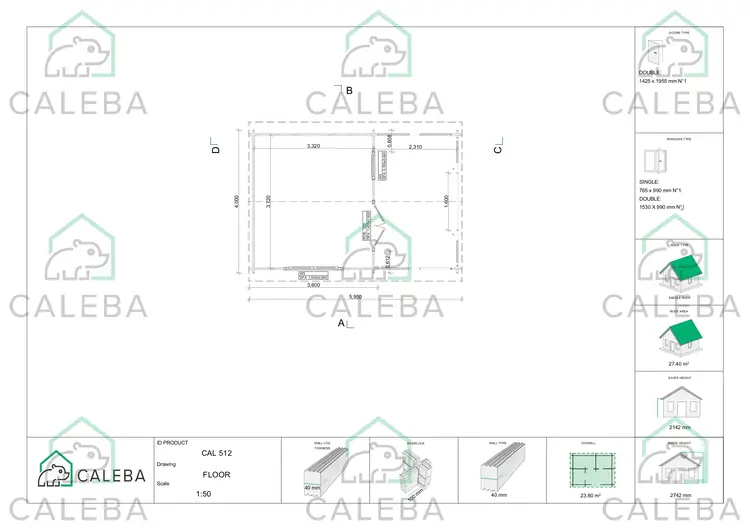 Casetta da giardino MELISSA 24 m², planimetria