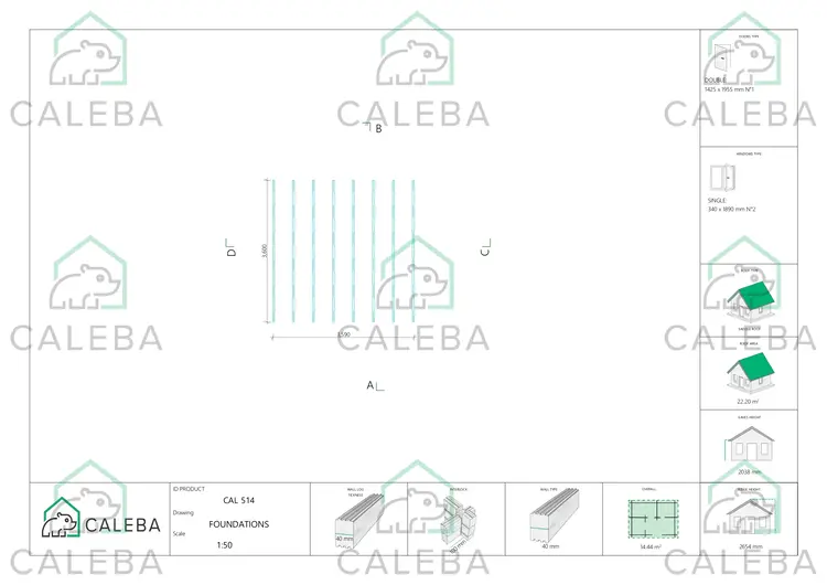 Casetta da giardino MARGHERITA 14 m², piano fondazione