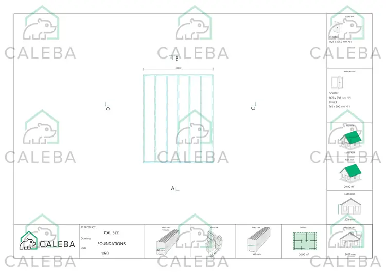 Casetta da giardino ARIANNA 20 m², piano fondazione