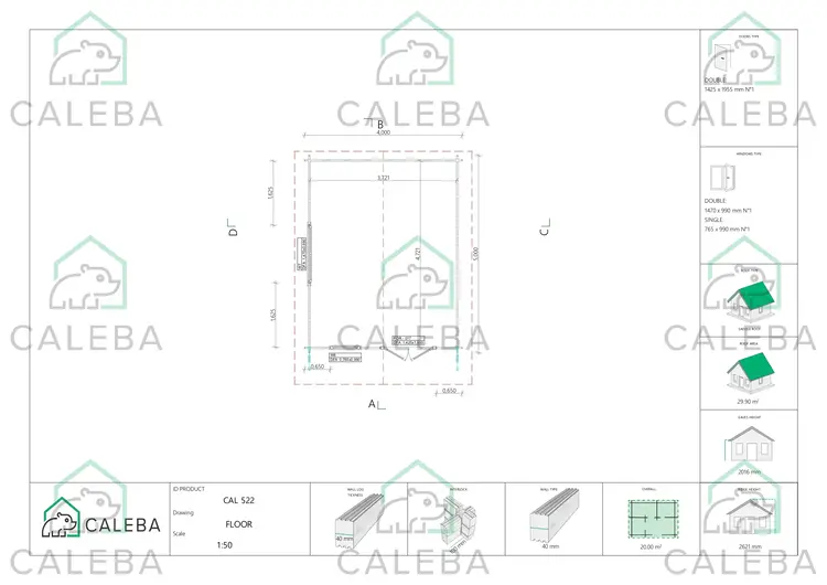 Casetta da giardino ARIANNA 20 m², planimetria