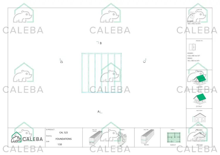 Casetta da giardino AUDREY 16 m², piano fondazione