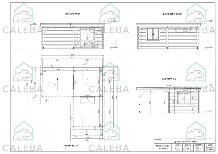 Casetta da giardino REBECCA 36 m², planimetria