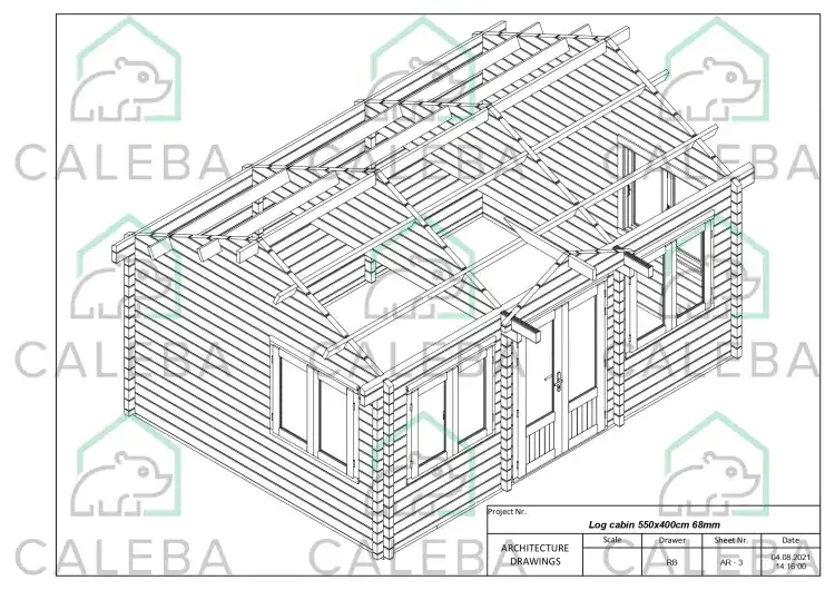 Casetta da giardino MARISSA 22 m², pianta copertura