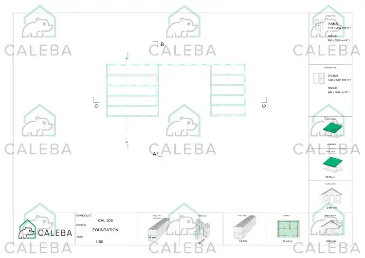 Casa in legno da giardino FIAMMETTA 25 m², piano fondazione