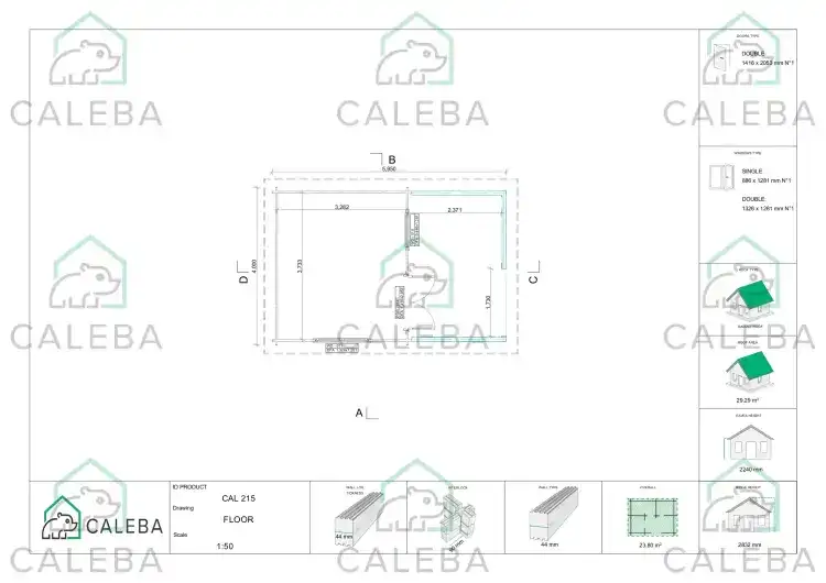 Casetta da giardino NICOLE 24 m², planimetria