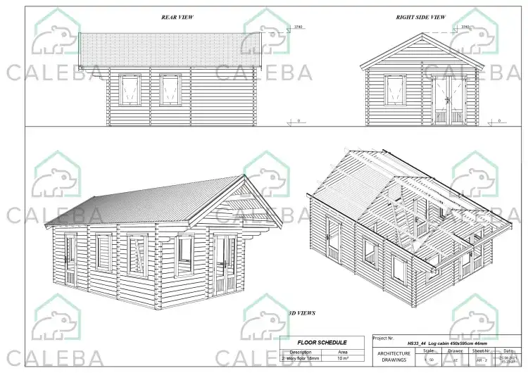 Casetta da giardino GIORGIA 28 m², lati A/B/C/D