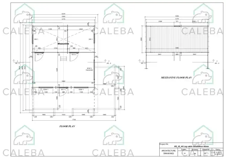Casa di legno SAMANTHA 65 m², planimetria