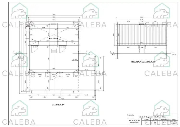 Casa in legno SAMANTHA 65 m², planimetria