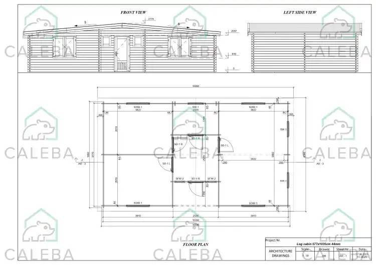 Casa in legno ELETTRA 65 m², planimetria