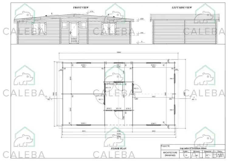 Casa in legno ELETTRA 65 m², planimetria