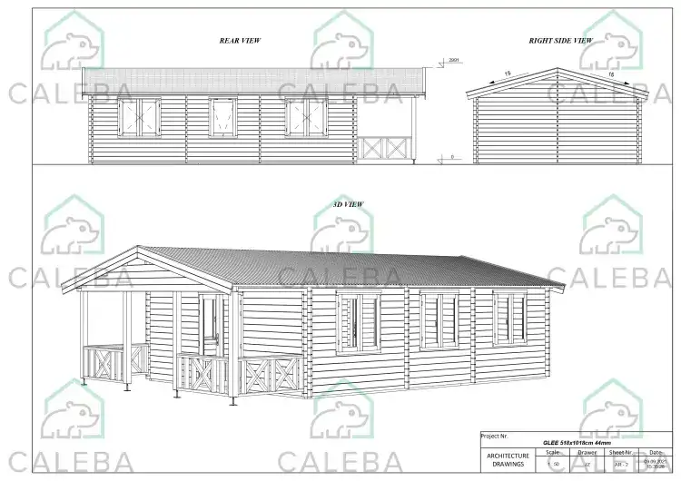 Casa di legno LAVINIA 50 m², pianta copertura