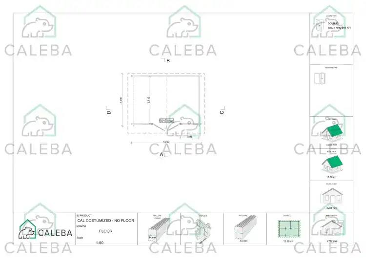 Casa in legno da giardino in pronta consegna 12 m², planimetria
