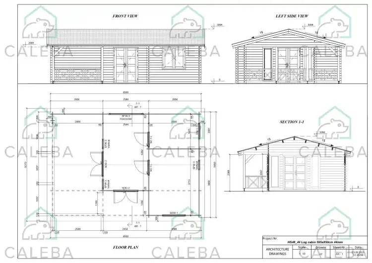 Casa in legno WANDA 50 m², planimetria