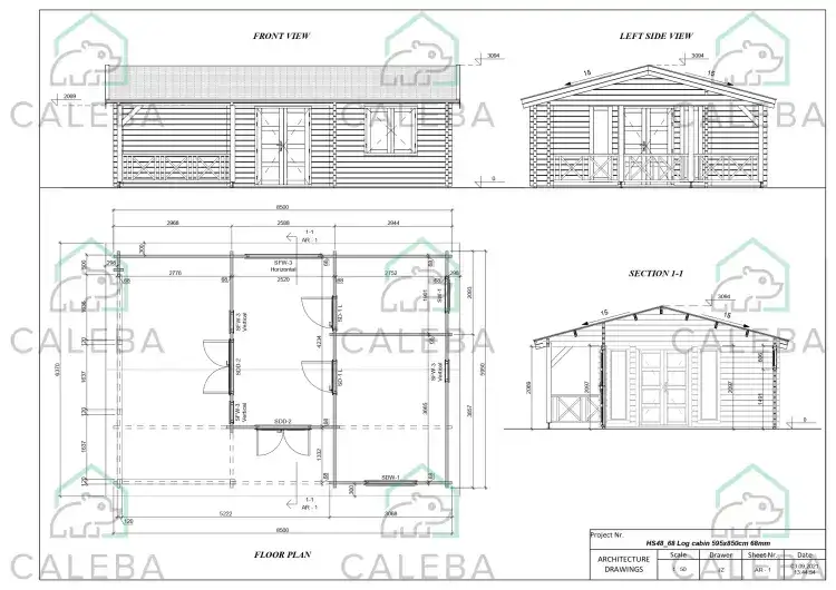 Casa di legno WANDA 50 m², planimetria