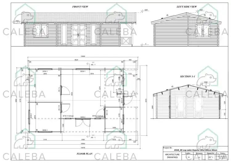 Casa in legno CHANTAL 60 m², planimetria