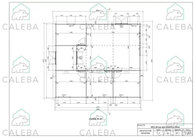Casa in legno DILETTA 75 m², planimetria