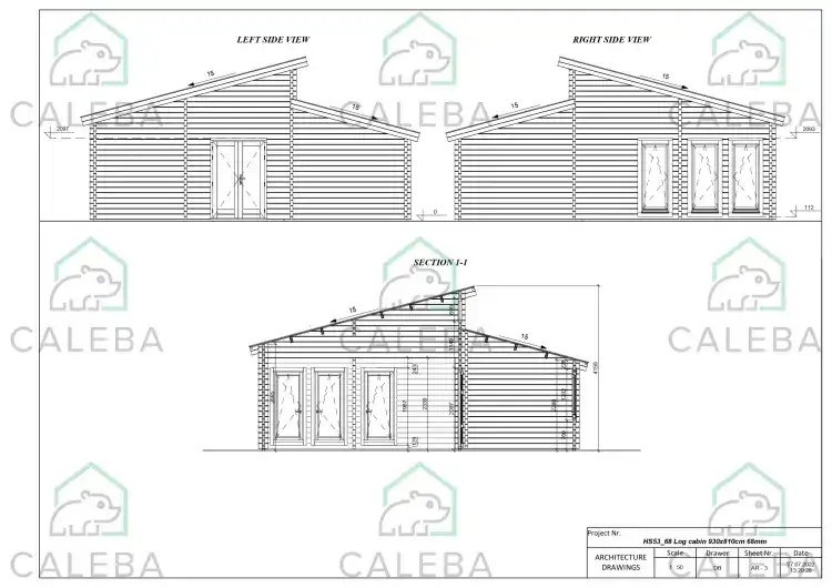 Casa in legno DILETTA 75 m², lati C/D