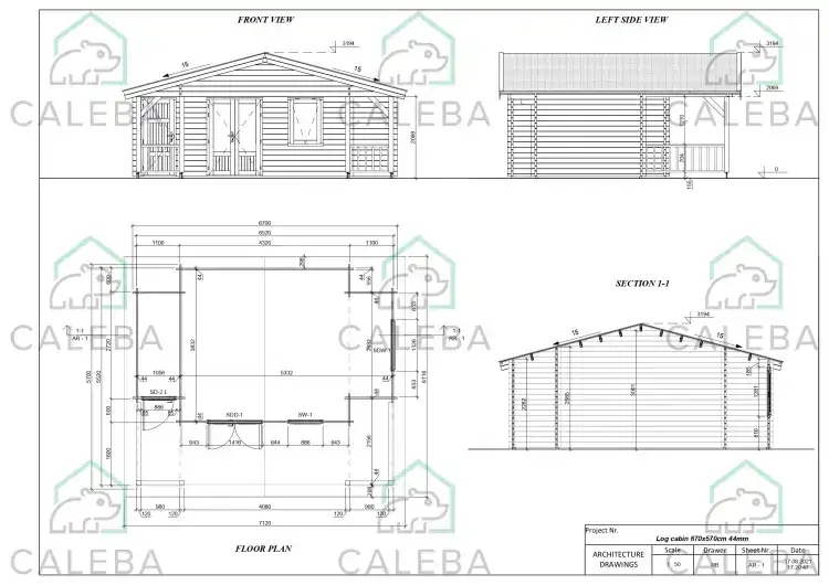 Casa di legno ALESSIA 40 m², planimetria