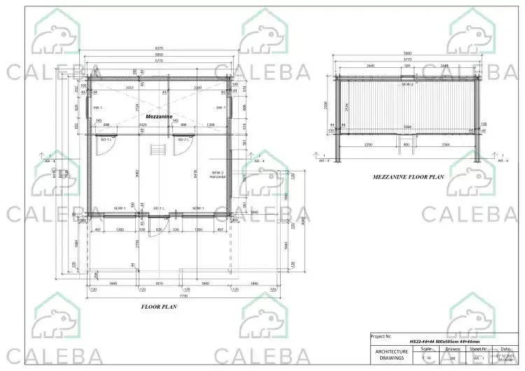 Casa coibentata di legno VANESSA 50 m², planimetria