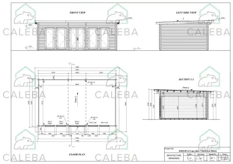 Casa in legno da giardino HOPE 30 m², planimetria