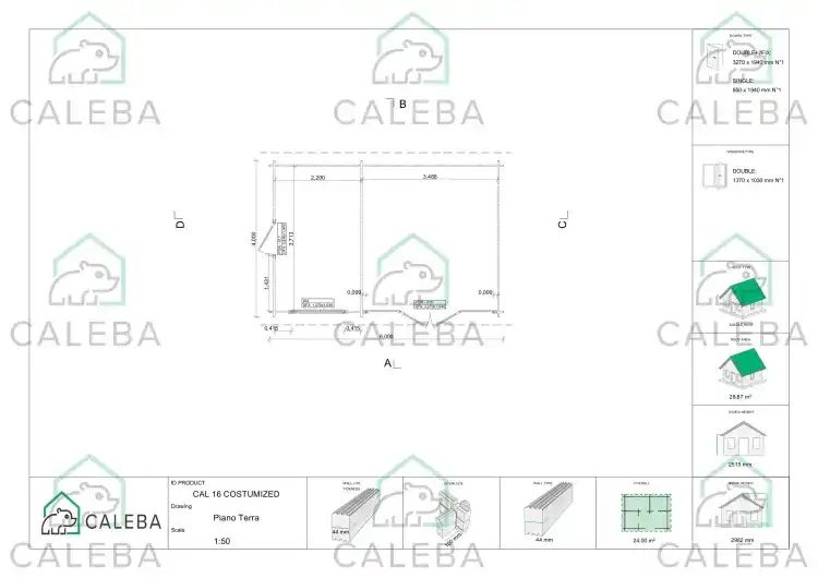 Casetta in legno in pronta consegna 24 m², planimetria