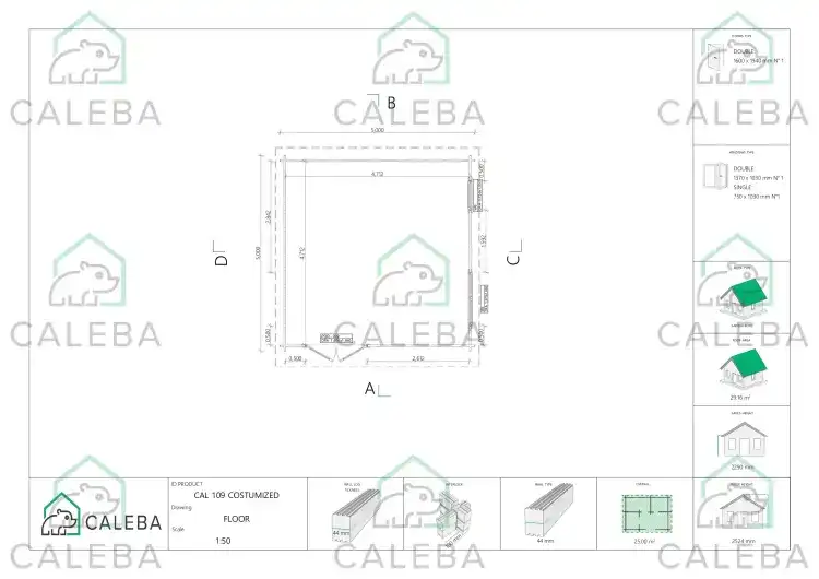 Casetta da giardino in pronta consegna 25 m², planimetria