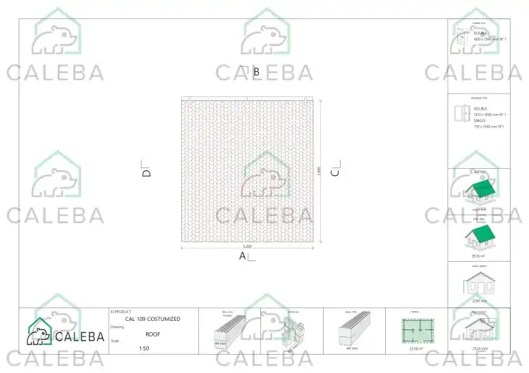Casetta da giardino in pronta consegna 25 m², pianta copertura