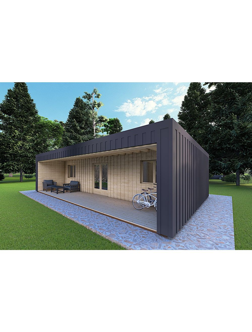 Bungalow in legno, VISION 3, 44.10 m...