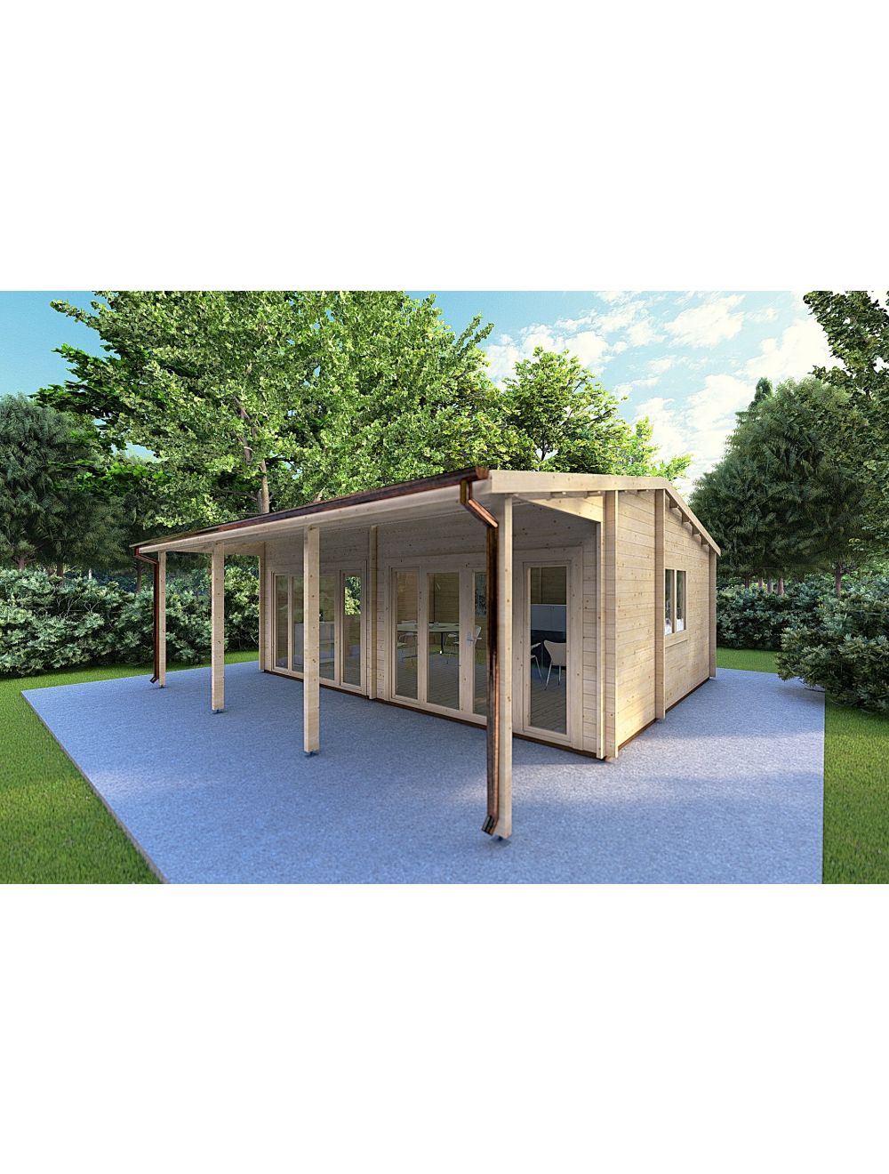 Casa in legno con portico 35 m² DENI...
