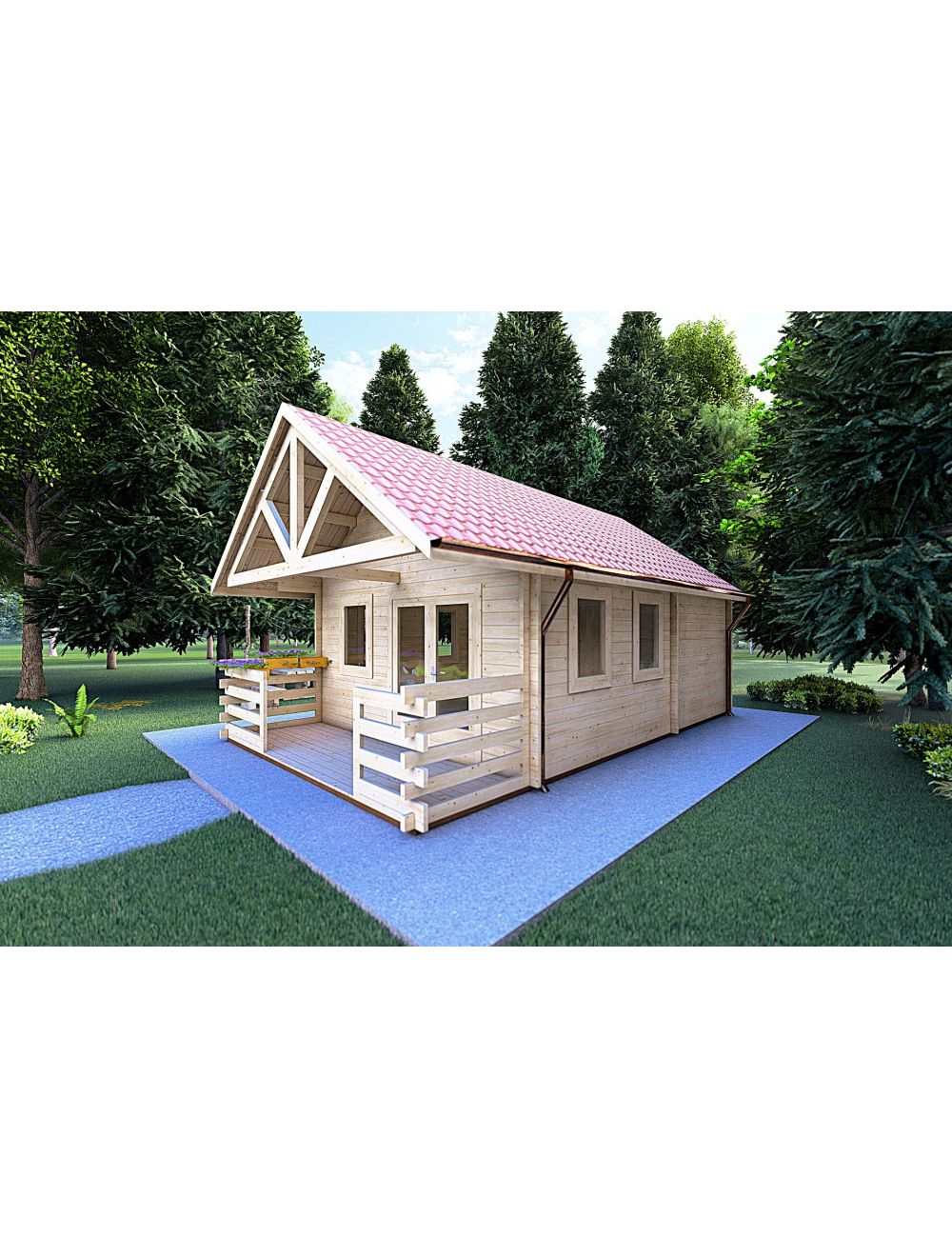 Casa in legno GAIA 6x4.5 + mezzanino ...
