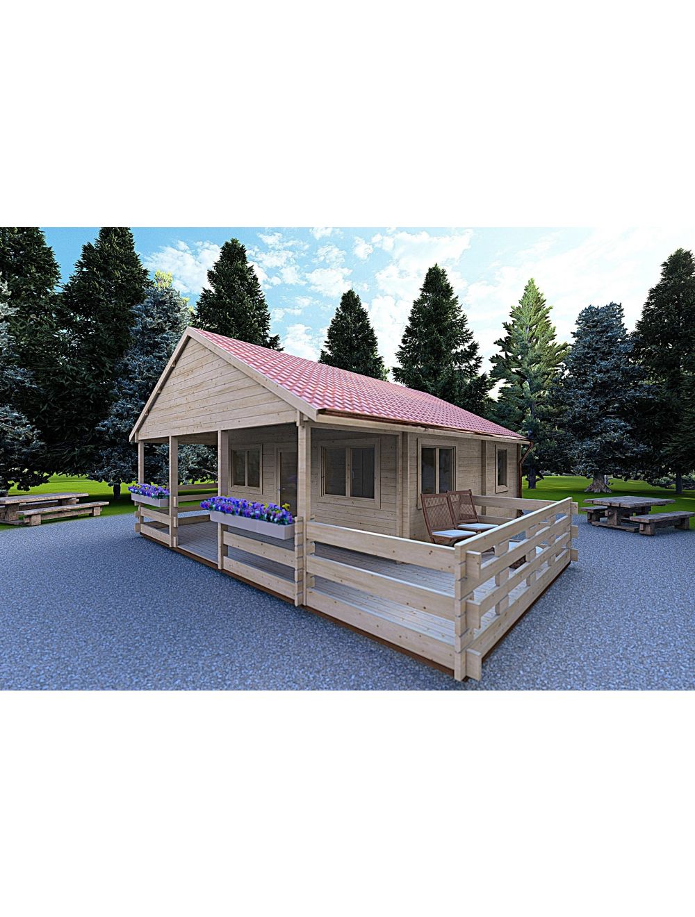 Casa in legno SMERALDA 6x6 + mezzanin...