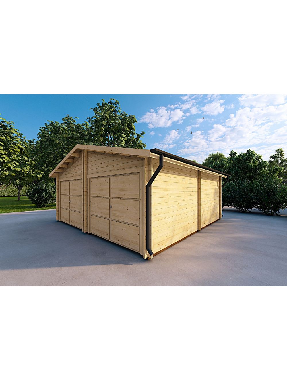 Garage in legno DOPPIO 6x6, 36 m²