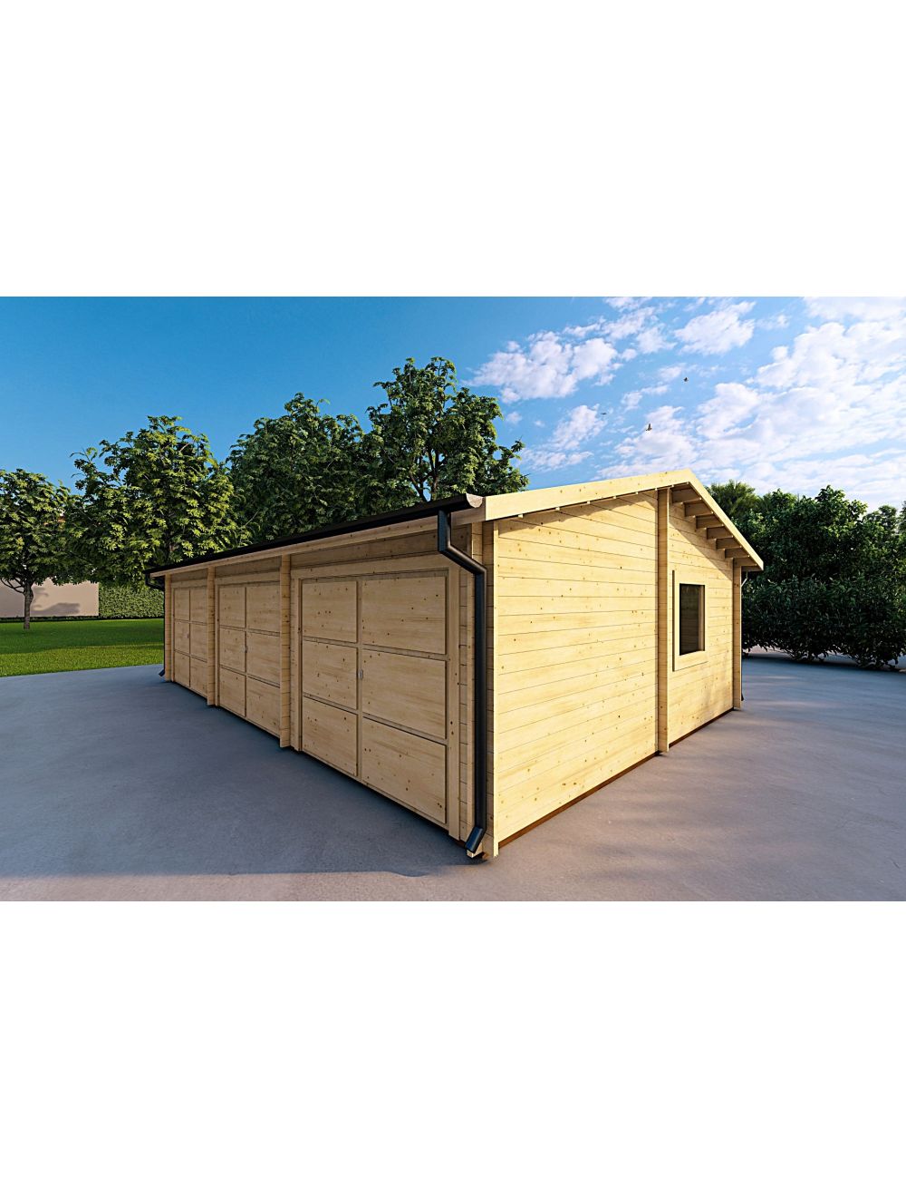 Garage in legno TRE POSTI 9x6, 54 m²