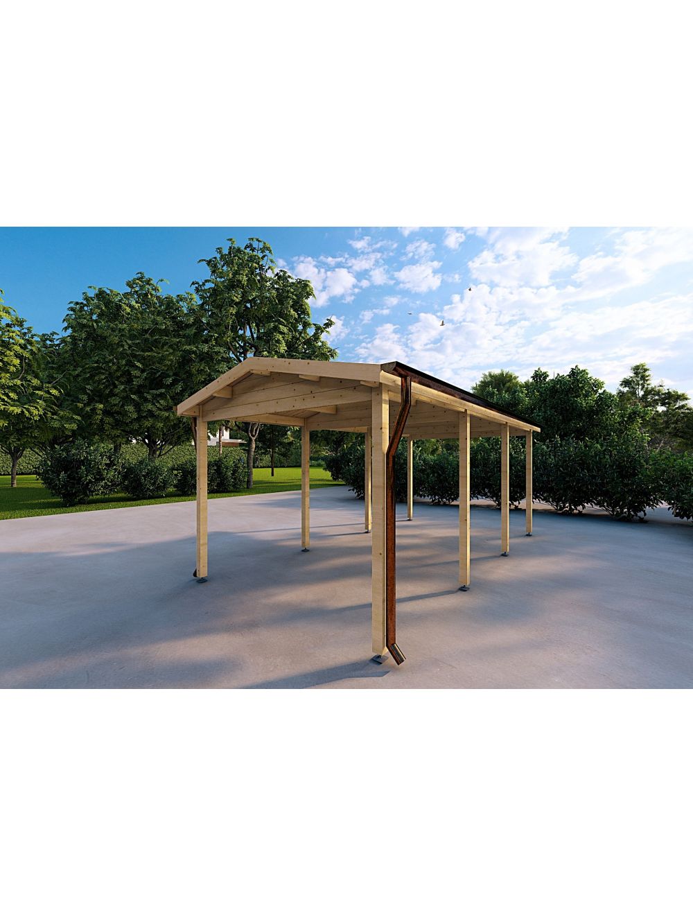 Tettoia auto in legno 6x3, 18 m²