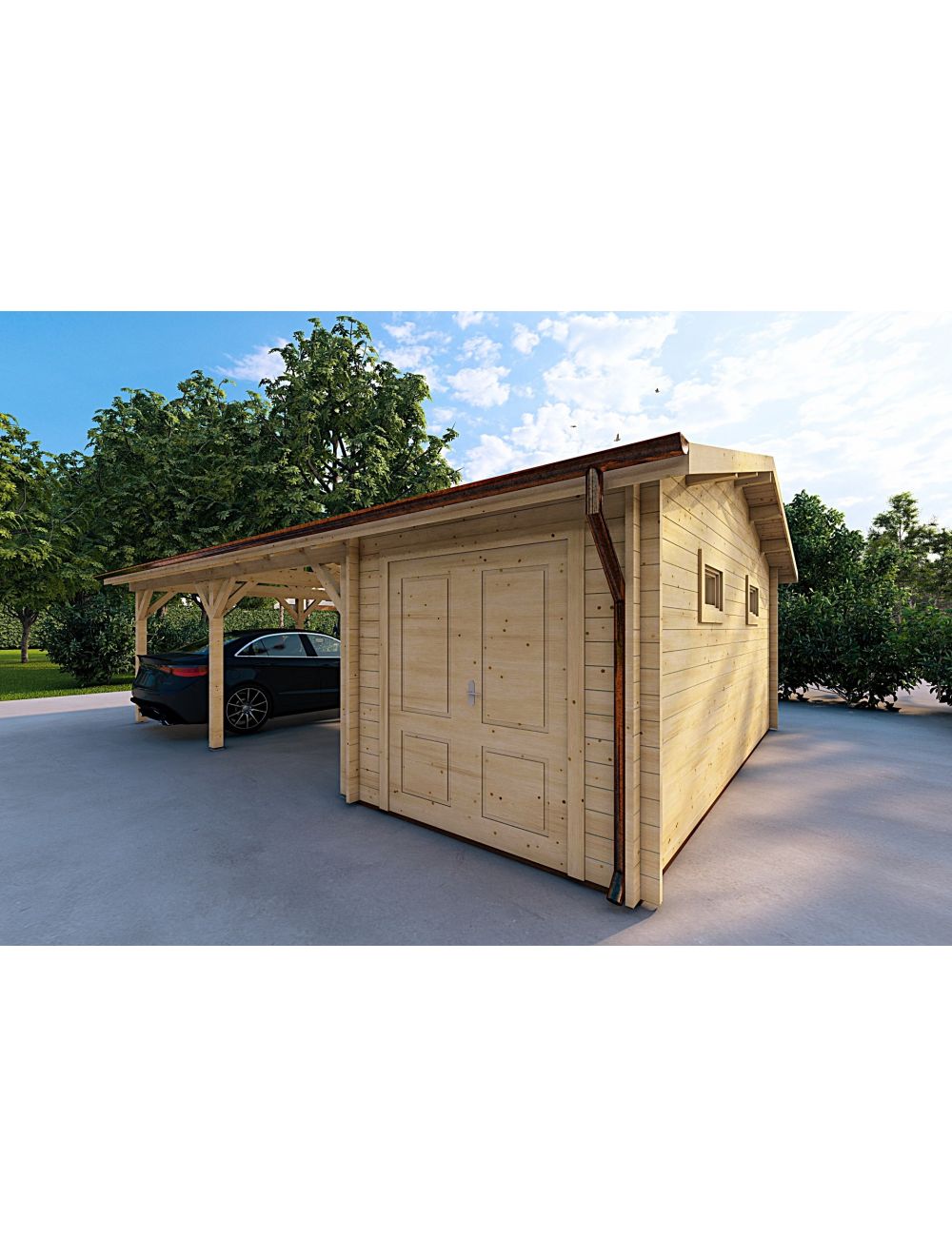 Tettoia doppia con ripostiglio 7.9x5....