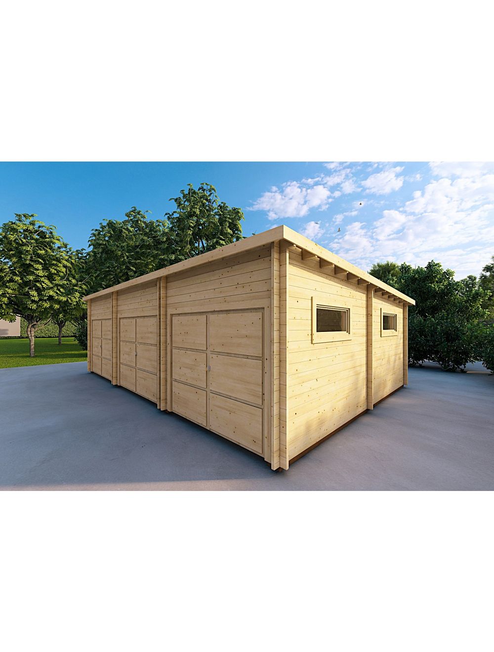 Garage in legno TRE POSTI 9x6, 54 m²