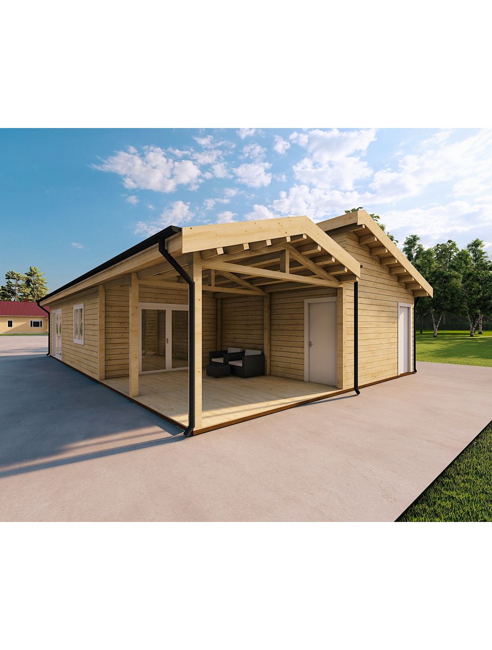 Casa abitabile in legno con incastro ...