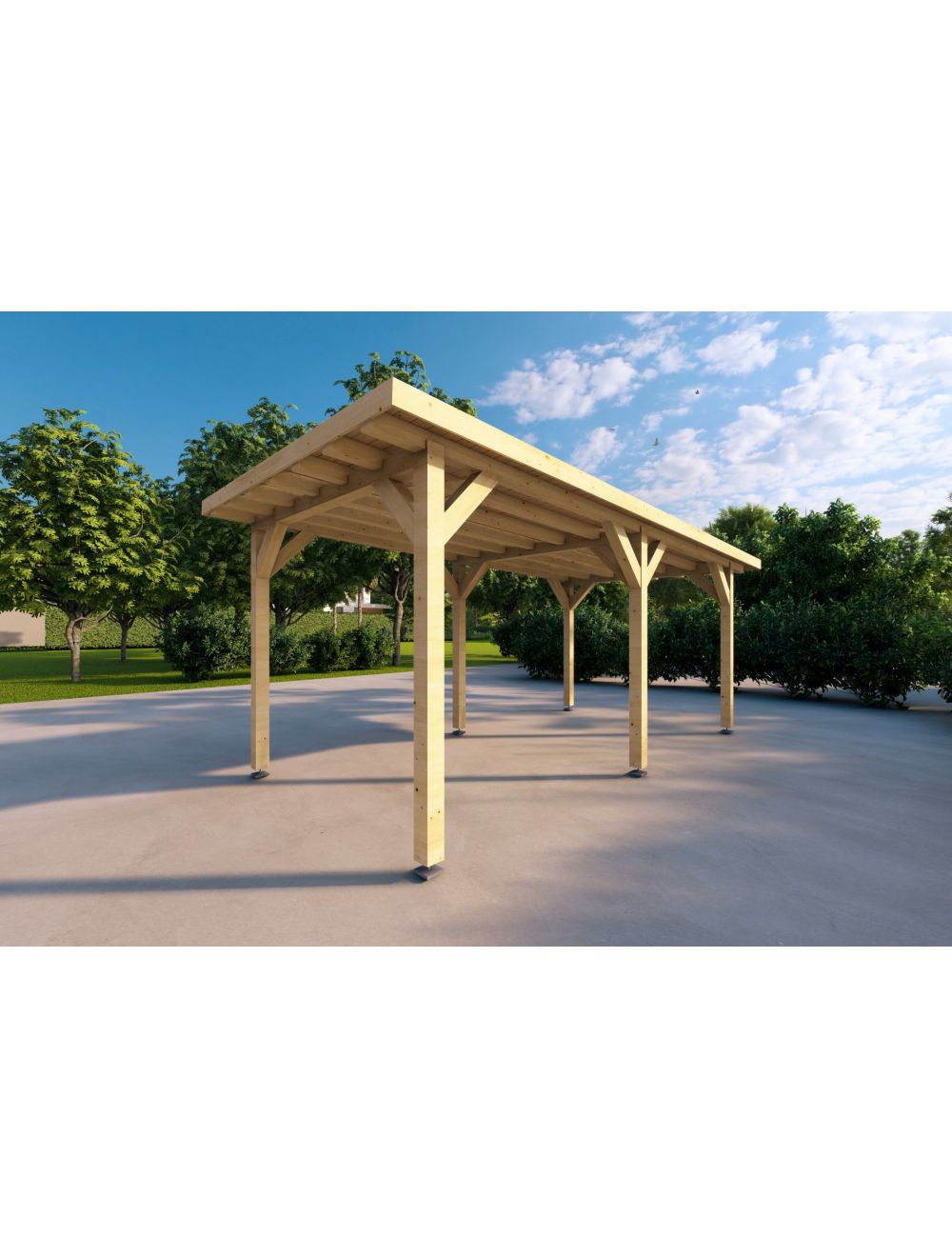 Tettoia in legno 3x6 mono falda, 18 m...