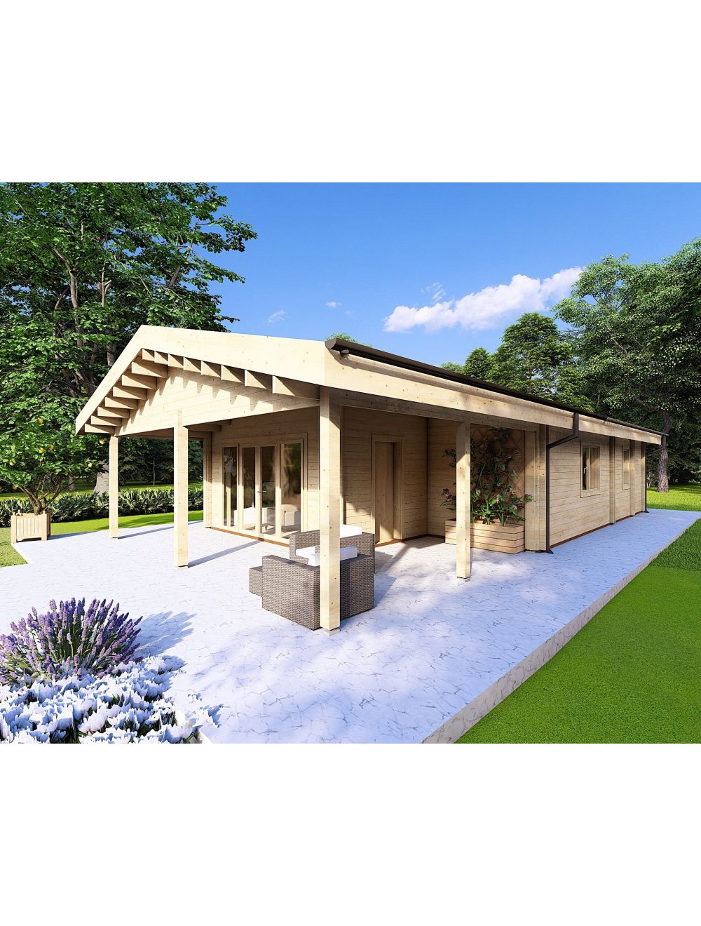 Casa abitabile in legno con 5 stanze ...
