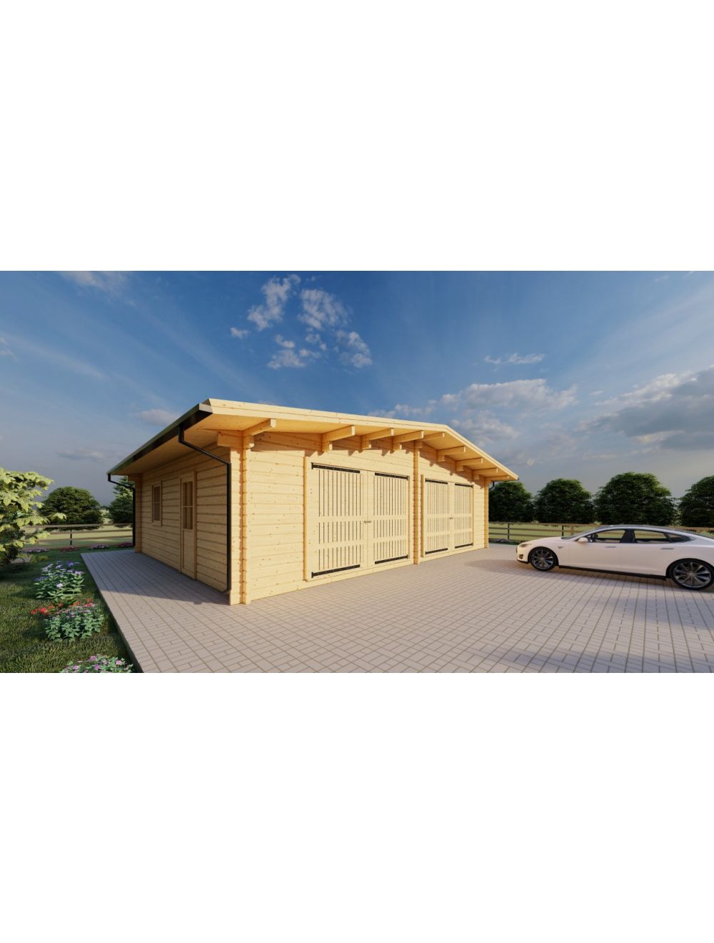 Garage in legno DOPPIO 6x6, 36 m²