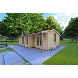 Casa in legno ADELE 8x6, fronte laterale