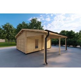 Garage in legno SINGOLO + tettoia 3x6, 36 m²