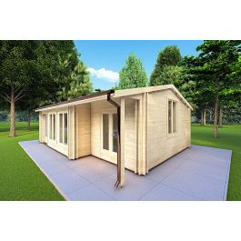 Fronte destro_Casa coibentata in legno ADELE