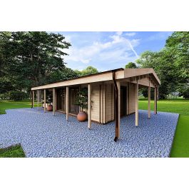 fronte lato_casa abitabile in legno ad un piano 84 mq OLIMPIA